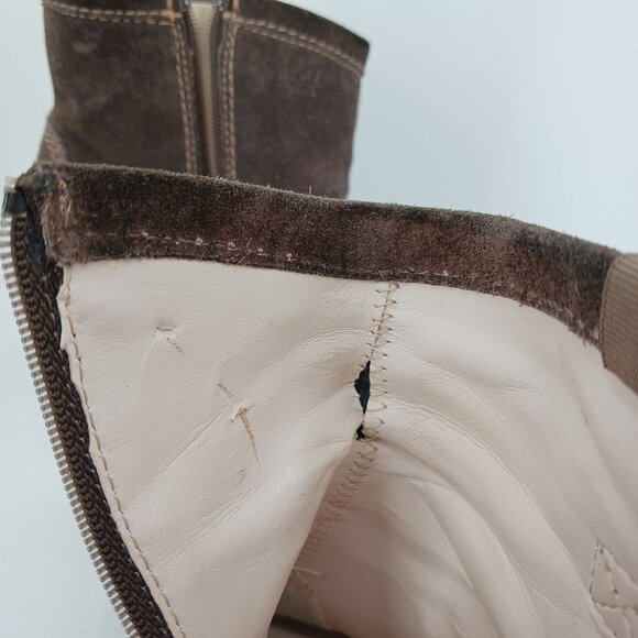 Diesel Unkle Jessy Brown Suede Wedge Ankle Boots Size 39 Platform - Picture 12 of 16